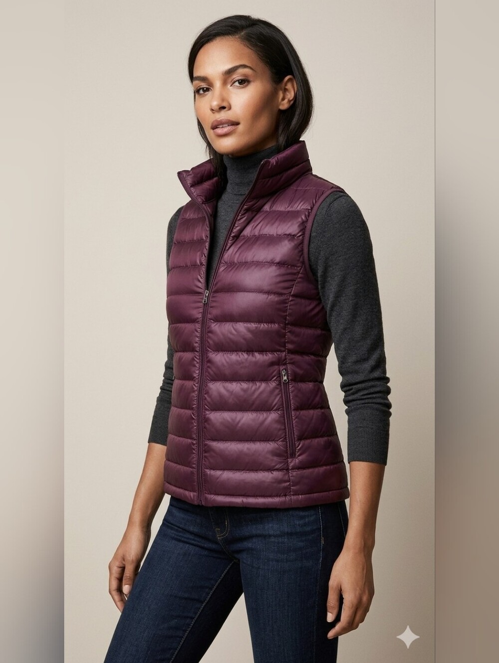 Aritzia Parklife Burgundy Thin Layering Down Puffer Vest Size XXS